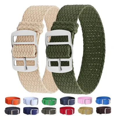 14mm 16mm 18mm 20mm 22mm Perlon gewebtes Nylon Uhrenarmbänder Stoffarmband Militär Herren Image