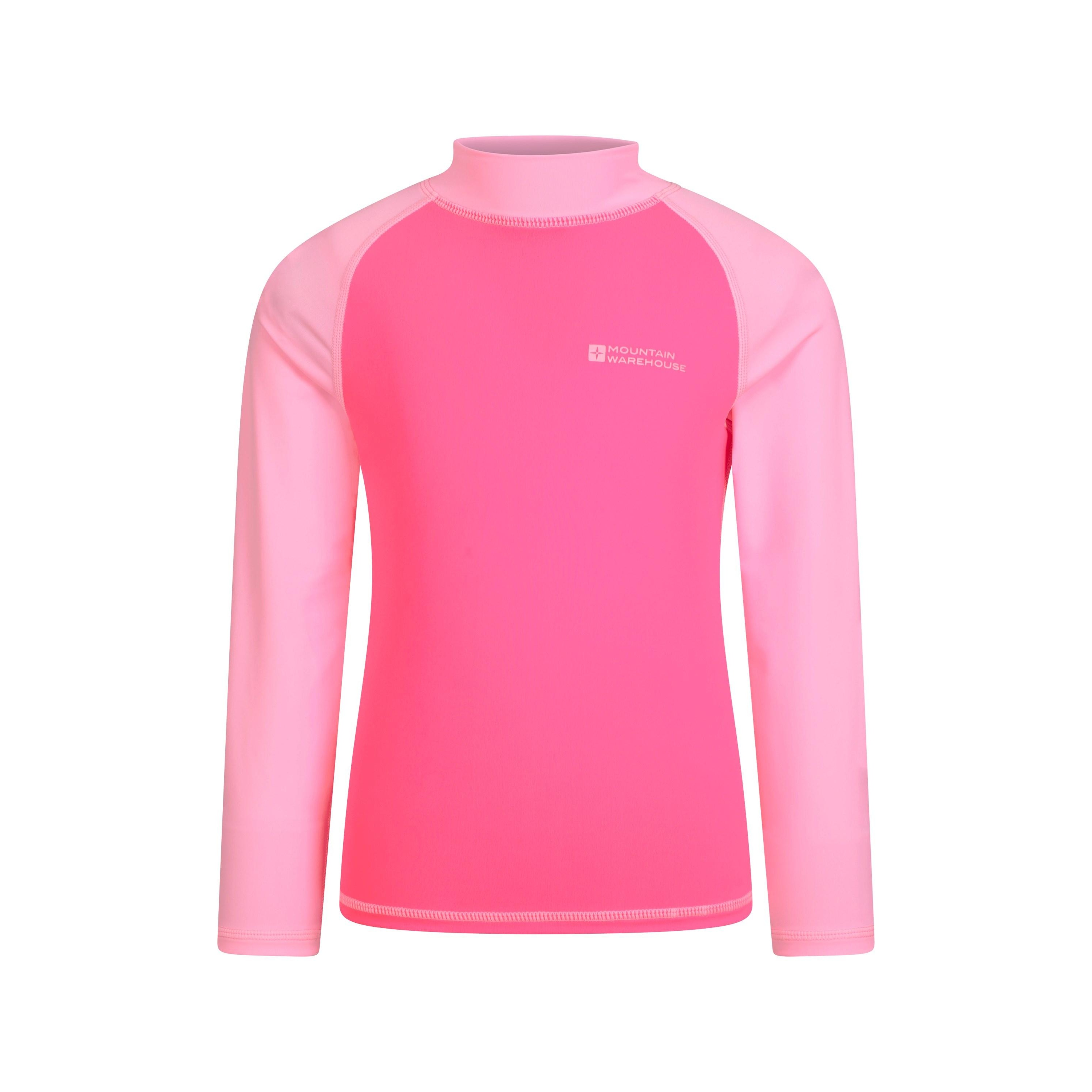 Mountain Warehouse Childrens/Kids Long-Sleeved Rash Top (Bubblegum Pink) Image