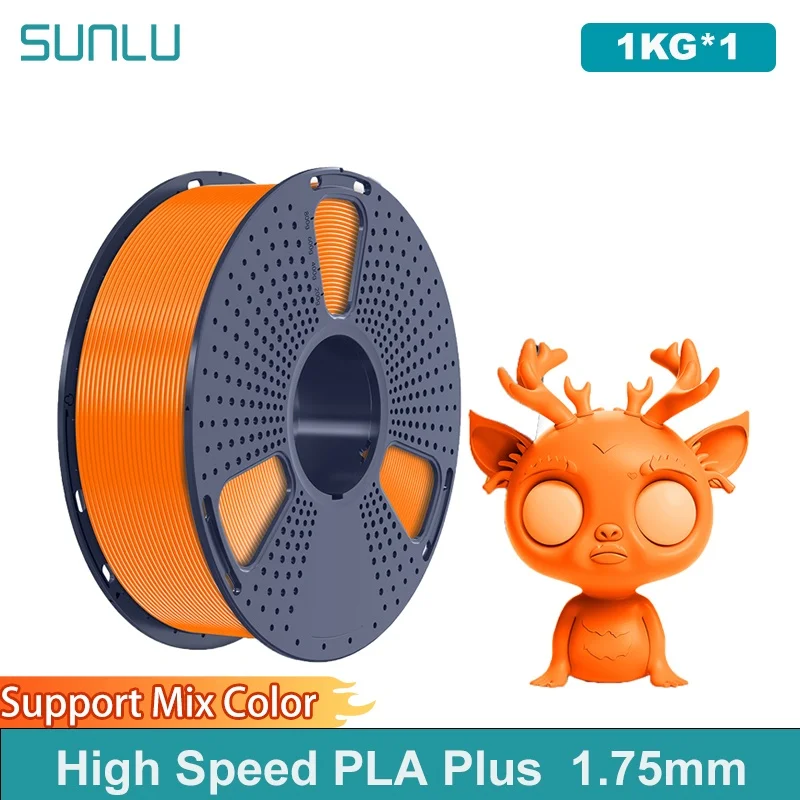 SUNLU Hochgeschwindigkeits-PLA+(PLA PLUS) 3D-Drucker-Filament 1 kg 1,75 mm ± 0,02 mm High Flow Speedy 3D-Filament, entworfen für schnellen Drucker Image