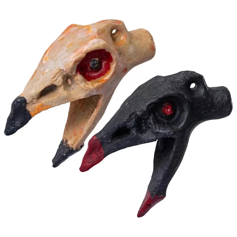 Halloween Aztekische Todespfeife Krähenmundförmige Todespfeife Gruseliger Totenkopf Schreiende aztekische Kriegspfeifen Menschliche Schreipfeifen Image