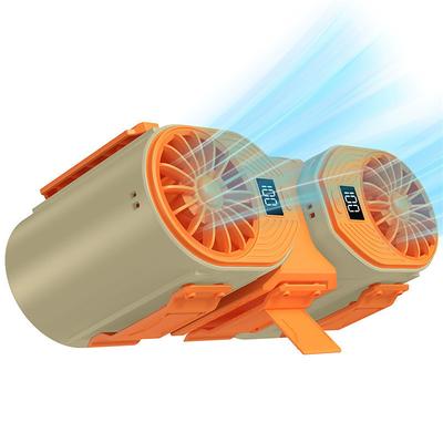 Portable Clip-on Waist/Neck Fan with Turbo Cooling, 10000mAh Battery, 3 Speeds, Digital Display, for Outdoor Work, Sports Desk Use