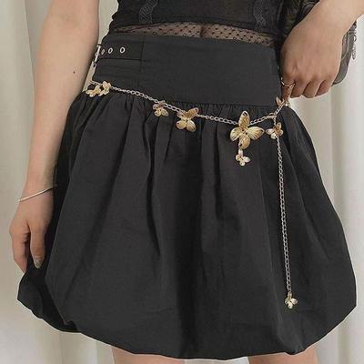 Waist Chain Vintage Fashion Women's Body Jewelry For Daily Holiday Retro Alloy Butterfly Silver White Yellow 1 PC