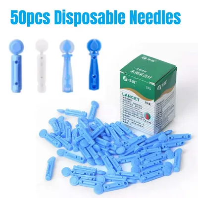 50pcs Sterile Lancets Pen Glucose Meter Disposable Needles Measuring Blood Sugar Test Pen Medical