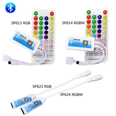 Bluetooth RGB RGBW Controller DC 5-24V Mini 38 Key IR Remote Music MIC Timing SP613E SP614E SP623E