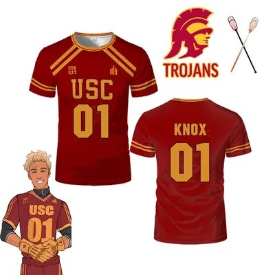 All For the Game The Foxhole Court Lacrosse Hockey Jersey USC Trojans Cosplay Uniform Men's