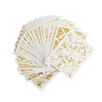 TEMU 26pcs Golden Brozing Totem 3d Nail Sticker Luxury Nail Art Decals 3d Self Adhesive Diy Manicure Nail Decoration Set Image