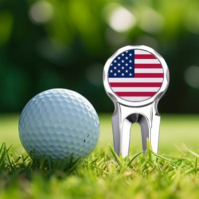 TEMU Customized Italian Flag Golf Ball Marker, Personalized Photo Print, Unique Zinc Alloy Golf Accessory, Non-magnetic, Silvery - Ideal For Golf Courses Image