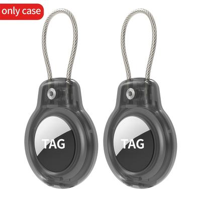 TEMU 2pcs Airtag Protective Case Anti-lost Locator Pet Shell Keychain Pendant Luggage Tag Metal Steel Rope Anti-theft Protection Cover For Keys, Luggage Etc. [airtag Is Not Included] Image