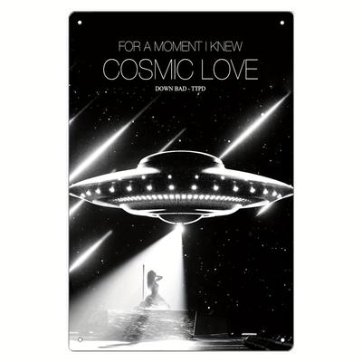 "TEMU 1pc " I Love" - Down Bad From Tp Eras Tour Ufo Space Set, Classic 8x12 Inch Metal Poster Art Print, Horizontal Rectangle, Iron Material - Music Fans" Image