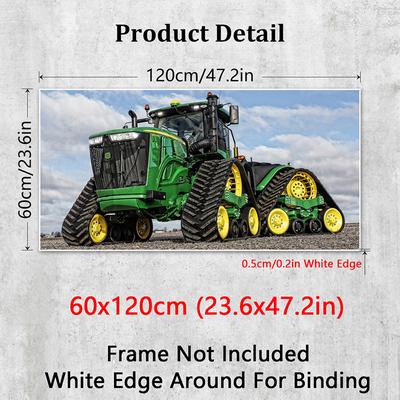 TEMU 1pc Tractor Canvas Poster - Modern Farm Vehicle Art, Wall Decor For Living Room, Bedroom, Office - Ideal Gift For Farming Enthusiasts & Home Decor Lovers Image