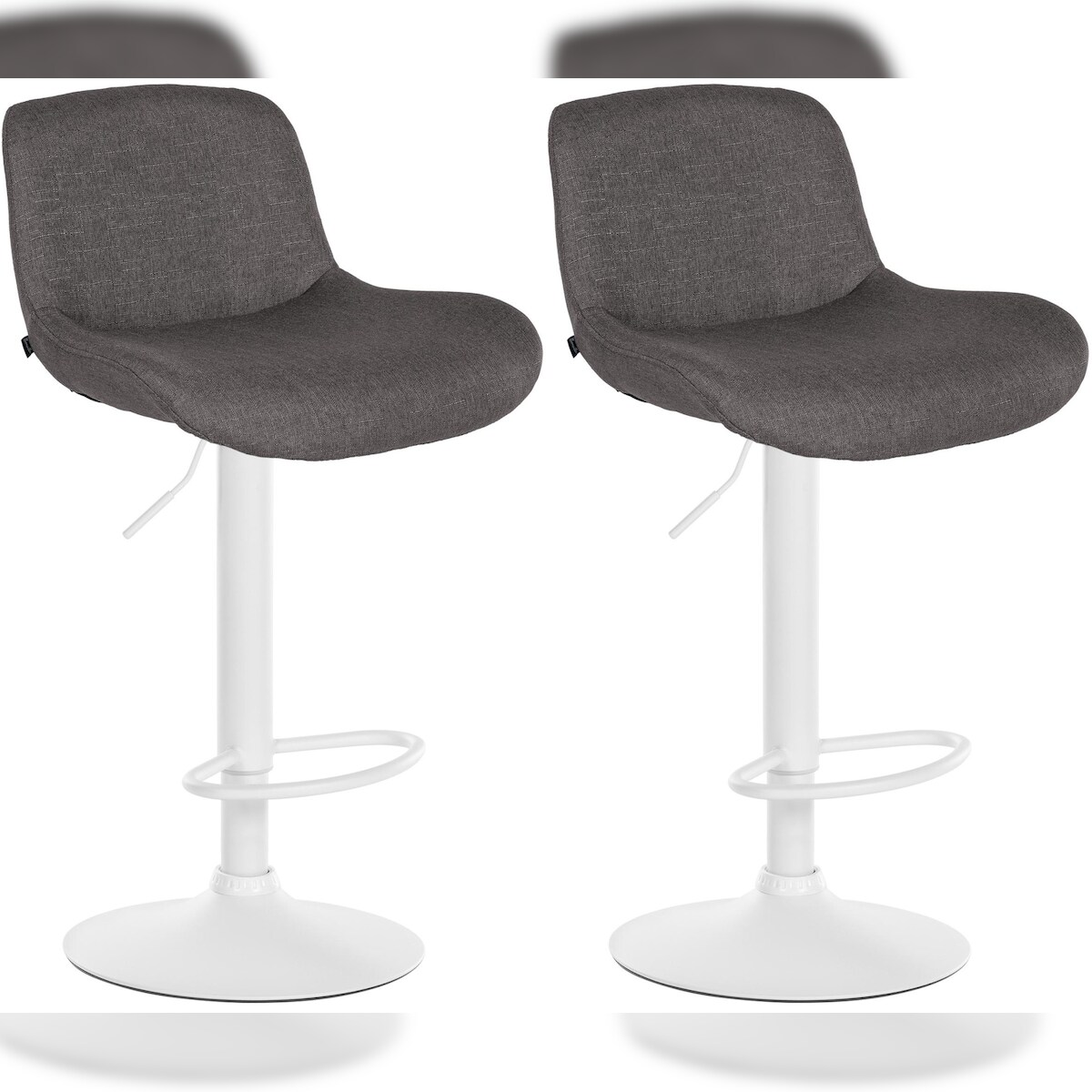 CLP 2er Set Barhocker Solon Weiß dunkelgrau/Stoff Image