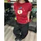 Apple Clothing Neck Pullover Sweatshirt Short Sleeve T-shirt Women's Clothes Summer Slim Versatile Full-shoulder Cropped Top