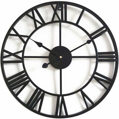Vintage-Wanduhr, geräuschlos, 40 cm, Skelettuhr aus Metall, für Wohnzimmer, Küche, Café, Hotel, Image