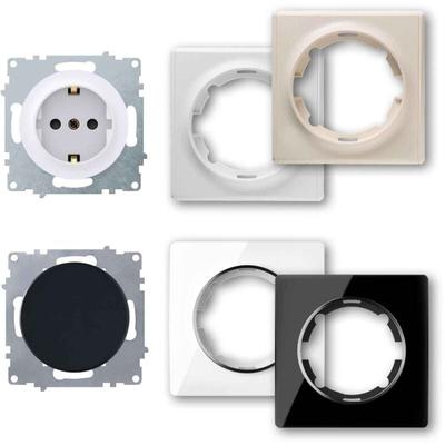 Onekeyelectro - Kennenlern-Set: 1x Steckdose, 1x Schalter mit 2x Florence und 2x Garda Rahmen in Image