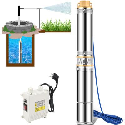 4 Zoll 370W Tiefbrunnenpumpe Brunnenpumpe 4000L/h Wasserpumpe Edelstahl Gartenpumpe Tauchpumpe Image