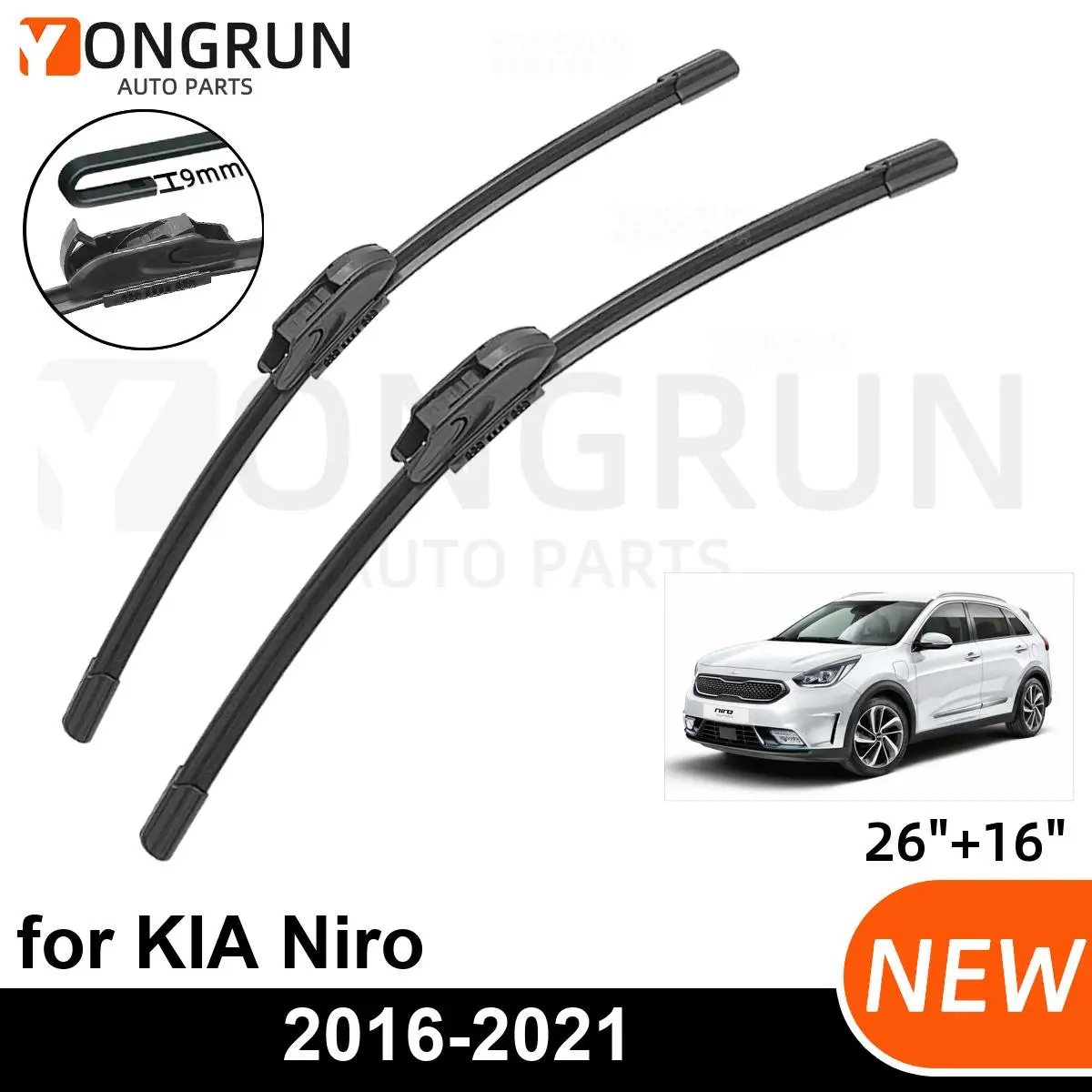 2 Stück Auto wischer für Kia Niro 2015-2018 Windschutz scheibe Scheiben wischer blatt Gummi zubehör 2016 2021 Image