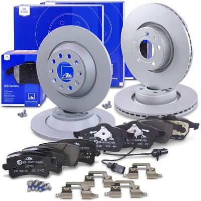 Ate Bremsscheiben +CERAMIC Bremsbeläge vorne+hinten für Audi Image