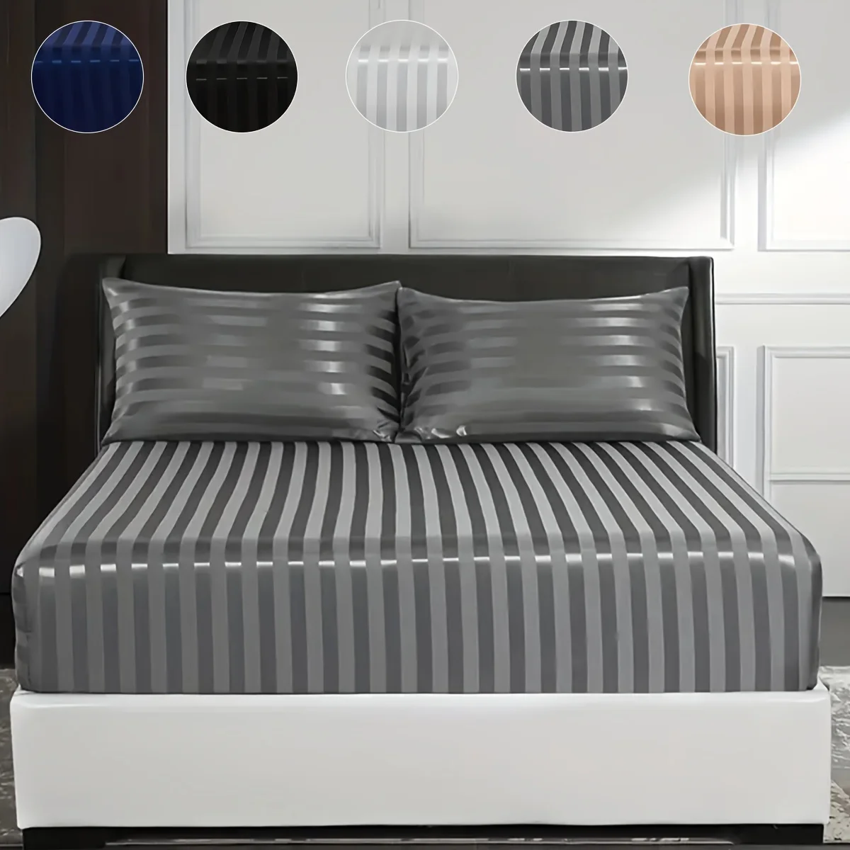 2/3-teiliges modisches, einfaches und vielseitiges, einfarbiges, geschmiedetes Hommageienbettlaken, weich und seidig, schön und großzügig Image