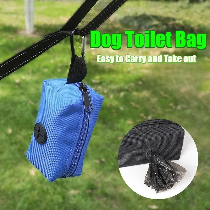 Hunde-Kotbeutelhalter aus Segeltuch, Sammelbeutel für Tierabfälle, Spender für Haustiere im Freien, mit Karabinerhaken, Hundezubehör Image