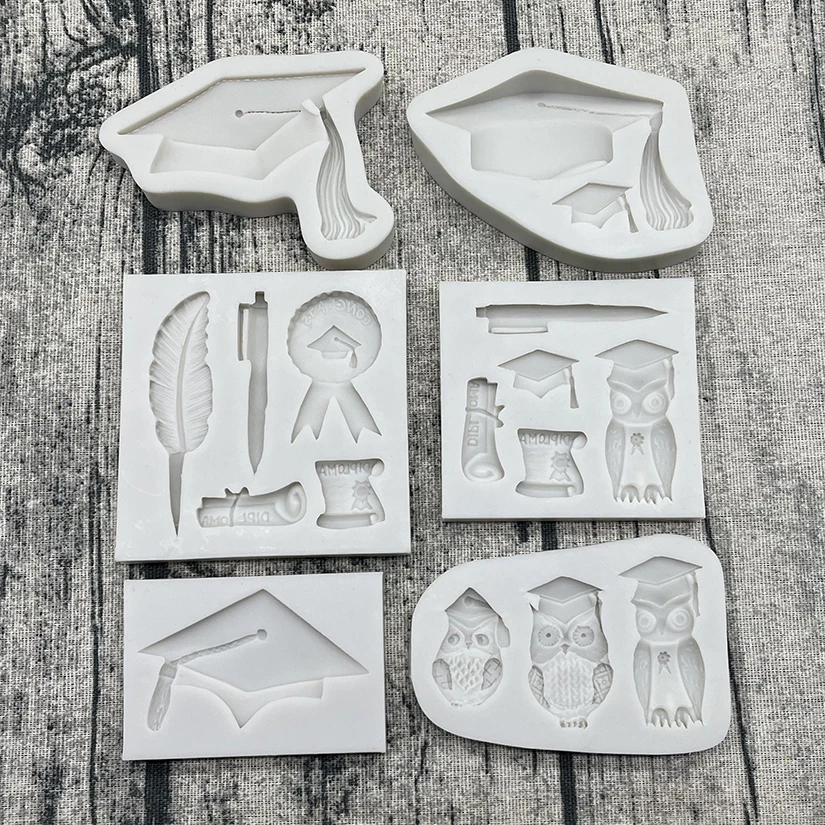 Abschluss Silikonform Sugarcraft Schokolade Cupcake Backform Fondant Kuchen Dekorieren Werkzeuge Image