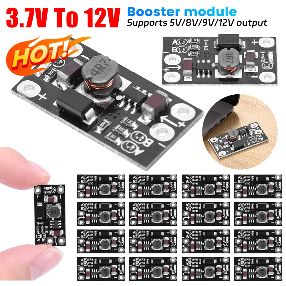 5-20PCS DC-DC Boost Step Up Converter 3V 3,2V 3,3V 3,7V 5V 9V zu 12V Spannung Regler PCB Board Modul Lithium Batterie Boost Image