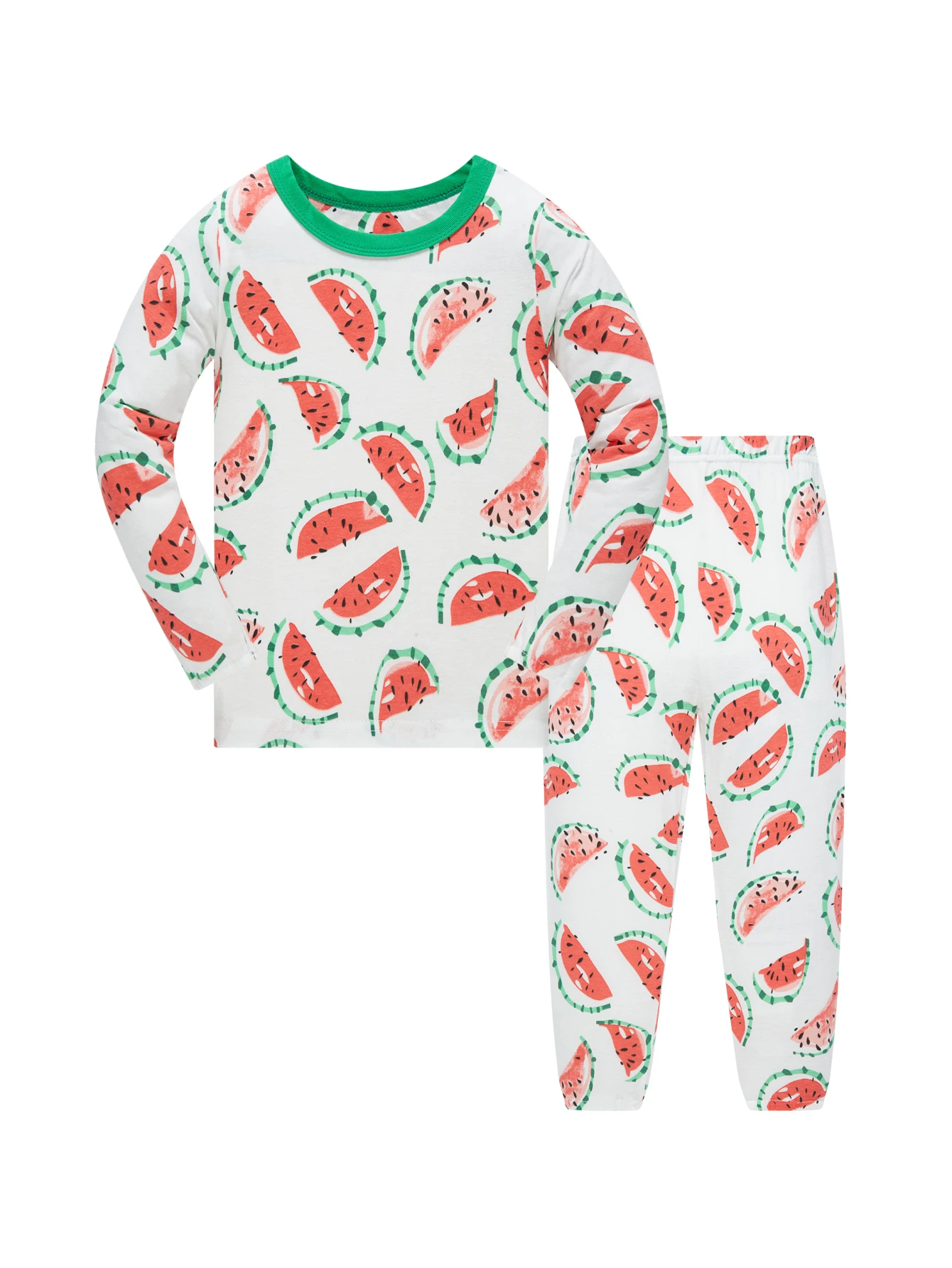 Kinderkleidung, Pyjama-Set aus 100 % Baumwolle für Mädchen, niedliches Cartoon-Kinder-Nachtwäsche-Set für 1–8 Jahre Image