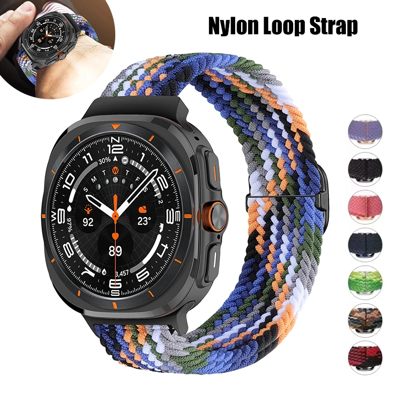 Für Samsung Galaxy 7 Ultra No Gaps Armband Correa Nylon Loop Strap Für Samsung Galaxy Watch 7 Ultra 47mm geflochtenes Band Armband Image