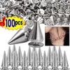 10/20/30/50/100 Stück Silber Kegel Nieten Spikes DIY Handwerk Coole Punk Kleidungsstück Nieten Kleidung Tasche Schuhe Handwerk Kragen Zubehör