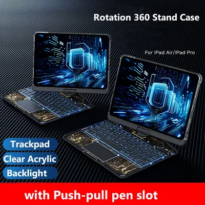 Case with Keyboard for IPad Air 13 2025 Air 11th Pro 12.9 13 10.2 7th 8th 9th Gen 10th 10.9" 10.2