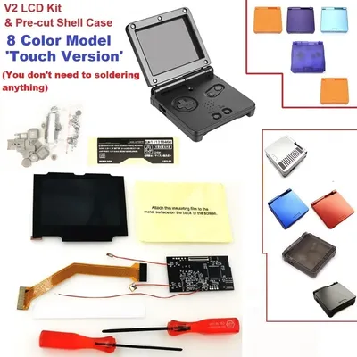 Touch V2 Version GameBoy LCD 8 Color Mode V2 iPS Backlit LCD For Game Boy Advance SP For GBA SP