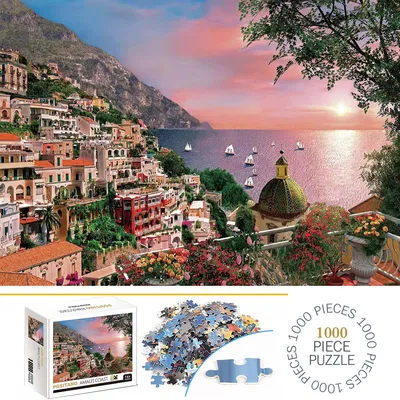 1000 Pieces Positano Amalfi Coast Jigsaw Puzzles for Adults Home Decor Games Family Fun Floor