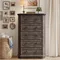 Farmhouse 5 Drawer Dresser - Rustic Wooden Tall Dresser, Chest of Drawers for Bedroom, Living Room,