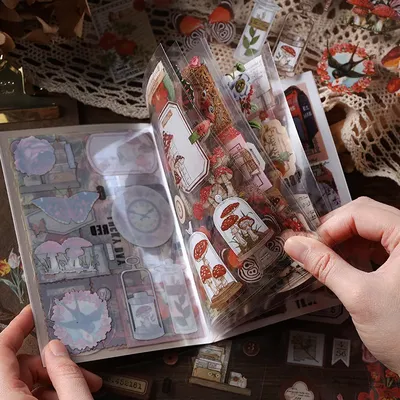20 pcs Vintage mushrooms Plant Stickersbook Adhesive Diy Diary Album Scrapbooking Junk Journal