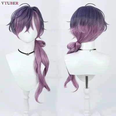 Uki Violeta Cosplay Wig Anime Vtuber NIJISANJI Dark Purple Gradient Long Heat Resistant Synthetic