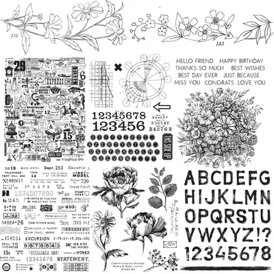 Clear Silicone Stamp Flower Typewriter Alphabets Numbers Hello Friend DIY Crafts Card Making