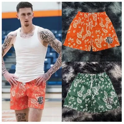 The Eric Emanuel EE basketball shorts with various patterns are of casual sports and beach style and
