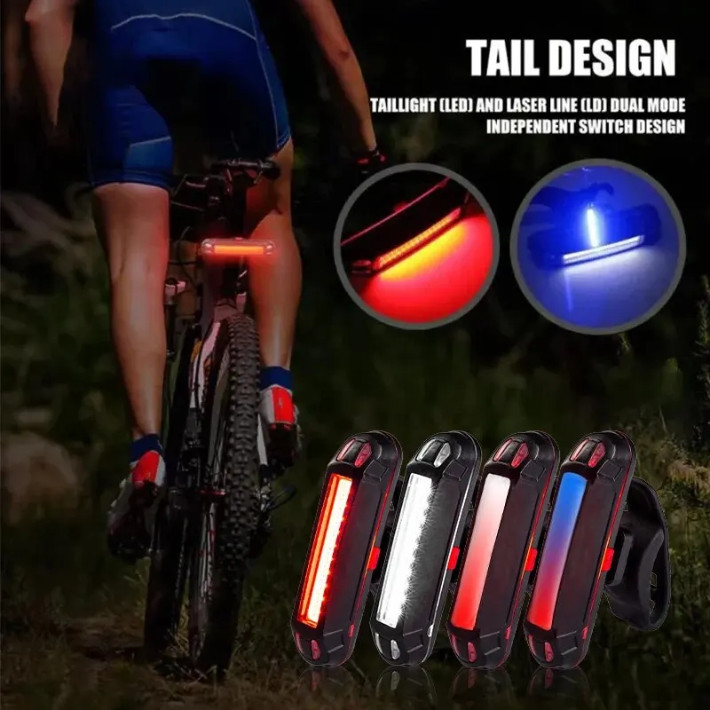 X-TIGER Luce posteriore per bici Luce per bicicletta a LED super luminosa USB ricaricabile Reggisella Forcella Luce Avvertimento di sicurezza Fanale posteriore per bicicletta