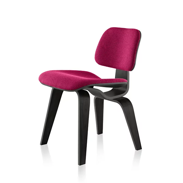 Herman Miller Eames Molded Plywood Dining Chair with Wood Legs, Upholstered - Herman Miller Authorized Retailer
