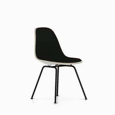 Herman Miller Eames Molded Plastic Side Chair with 4-Leg Base, Upholstered - Herman Miller Authorized Retailer