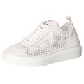 Sneaker MUSTANG SHOES, Damen, Gr. 41, weiß, Textil, Lederimitat, Strukturmuster, casual, Schuhe, Plateausneaker, Schnürschuh mit Keilabsatz