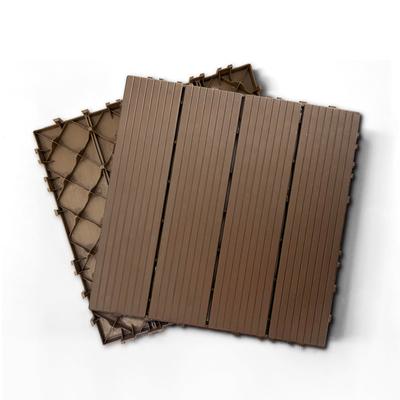 35 Pieces Interlocking Plastic Composite Deck Tiles 12 x 12 Inch Waterproof All Weather Tile Outdoor Patio Flooring Tile