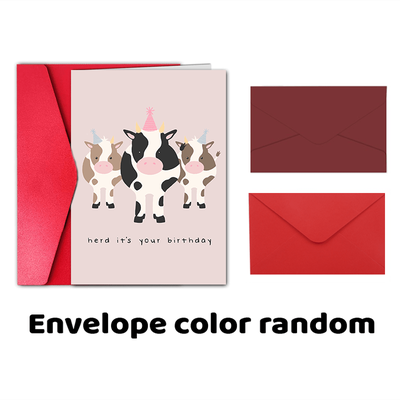 TEMU Funny Cow-themed Birthday Card - , Humorous Pun & Joke Design, Ideal For Farm Enthusiasts Image