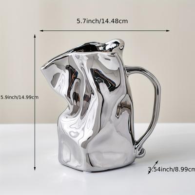 TEMU 1pc Kettle Vase, Ceramic Vase Minimalist Style For Home Decor, Centerpiece Vases For Wedding Dinner Table Party Living Room Office Bedroom Image