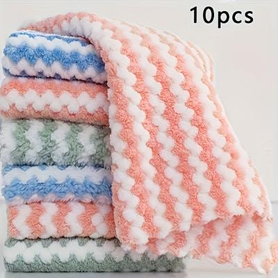 TEMU 10pcs, Dish Towel, Microfiber Cleaning Towel, Coral Fleece Dishcloth, Thickened Absorbent Scouring Pad, Kitchen Cleaning Rag, Kitchen Supplies Image