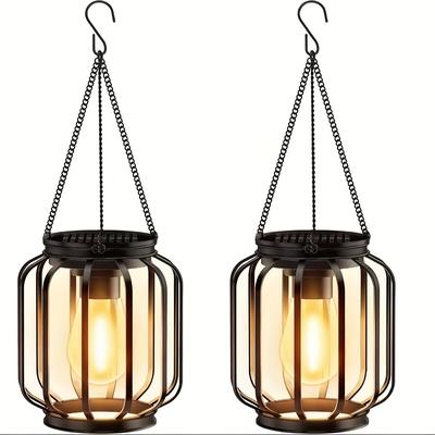 TEMU Outdoor Chandelier 1pc/2pcs Rangdong Hanging Solar Chandelier, A Of Outdoor Decorative Light Suitable For Landscape Tree Decoration Lighting, Gardens, And . Image