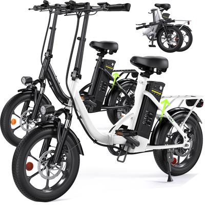 "TEMU Electric Bicycle, 16/26" Portable Electric Bicycle With Removable Battery, 60km Range, 3 Driving , Max 250w 25km/h Front Shock Absorber, Foldable E-bike For Adults/youth" Image