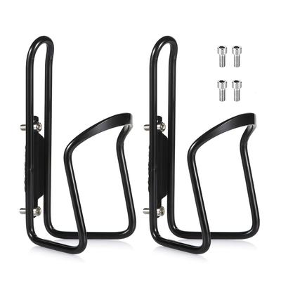 TEMU 2pcs Black Aluminum Alloy Mountain Bike Water Bottle Holders, Lightweight & Bike Water Bottle Mounts For Secure Hydration, Adjustable Bike Types, Outdoor Cycling , Bike Accessories Image