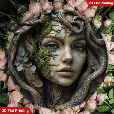 "TEMU [2d Flat] Vintage Wooden Wall Art - 2d Flat Print, Tree & , Round Frameless Decor For Home, Cafe, Or Club, 7.87" - Natureinspired Wall Decor|vintage Wall Art|wooden Frameless Art, Wall Decor" Image