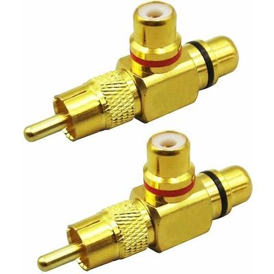 2Pcs Y-Adapter Splitter Cinch-Adapter Cinch-Stecker auf 2 Cinch-Buchsen Splitter Image