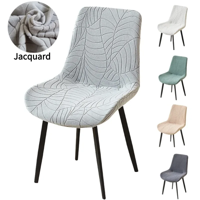 1/2/4/6 Stück Blätter Jacquard gebogene Stuhlhussen elastische Stuhlhussen Stühle Sitzschutz für Hotel Hochzeit Küche Bankett